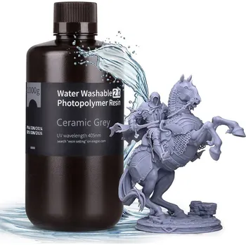 Filament ELEGOO Water Washable 2.0 Resin Ceramic Grey, 1 kg (ELEGOO pryskyřice omyvatelná vodou 2.0 šedá, 1 kg)