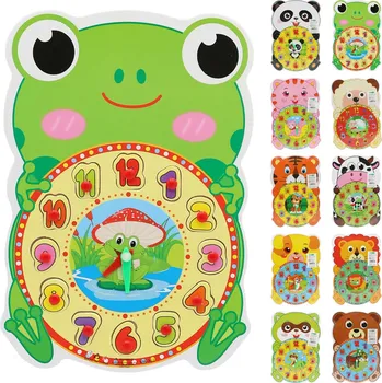 Hodiny Dětské dřevěné hodiny se zvířátky (mix 10 vzorů)