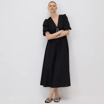 Dámské šaty Reserved - Maxi šaty ozdobným vázáním - černý - 241FH-99X - 241FH-99X-XS