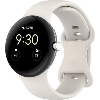 Příslušenství k chytrým hodinkám eses Silikonový řemínek pro Google Pixel Watch 3, 41 mm, velikost S - Béžový