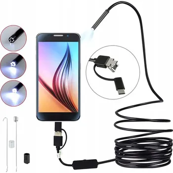 INSPEKČNÍ KAMERA ENDOSKOP USB S APLIKACÍ 5,5mm 2m