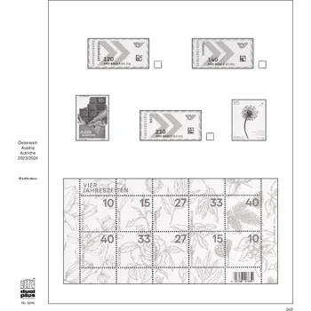 Obal pro sběratelský předmět SAFE Prémiové předtištěné listy na známky Rakouska 2024 – Dual Plus
