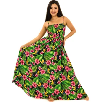 Dámské šaty Himalife Dlouhé šaty s kapsami Rania - černá s barvami Velikost: XXL/3XL - Móda pro plnoštíhlé, Oblečení nadměrné velikosti