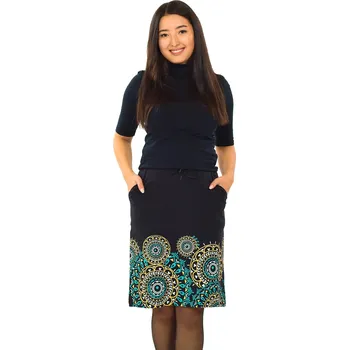 Dámská sukně Himalife Sukně Leyla - černá s tyrkysovou a žlutou Velikost: S/M