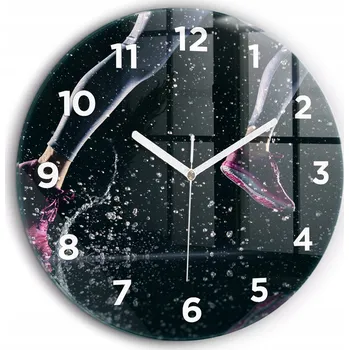 Hodiny Foto nástěnné hodiny Zdravý životní styl - běh kulatý bílé ručičky průměr 60 cm