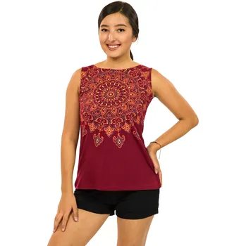 Dámské tričko Himalife Tílko Sana - vínová Velikost: 3XL - Móda pro plnoštíhlé, Oblečení nadměrné velikosti