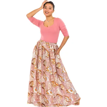 Dámská sukně Himalife Maxi sukně s kapsami Mušle - pudrová růžová Velikost: S/M