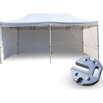 Zahradní stan Nůžkový Párty stan 3x6m ALU Premium 4ks plné bočnice + ZÁVAŽÍ 6ks barva Zelená