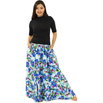 Dámská sukně Himalife Maxi sukně s kapsami Puena - bílá Velikost: L/XL - Móda pro plnoštíhlé, Oblečení nadměrné velikosti