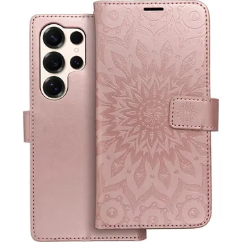 Náhradní kryt pro mobilní telefon Kryt Mezzo Book Case Samsung Galaxy S25 Ultra mandala Rose Gold