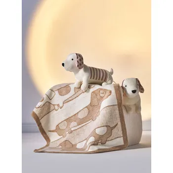 Dětská deka Polášek Dětská bavlněná deka 2163-1 Béžová 60% bavlna + 35% akryl + 5% polyester 75 x 100