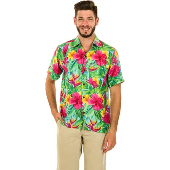 Pánská košile Himalife Pánská košile Launa - tyrkysová s barvami Velikost: M