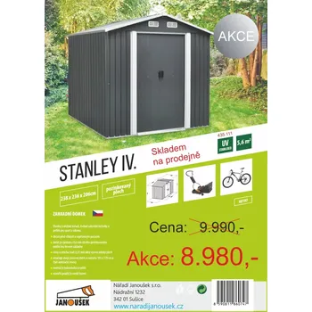 Zahradní domek Domek STANLEY IV zahradní antracitový 5,6m2 2,38x2,36x2,06cm