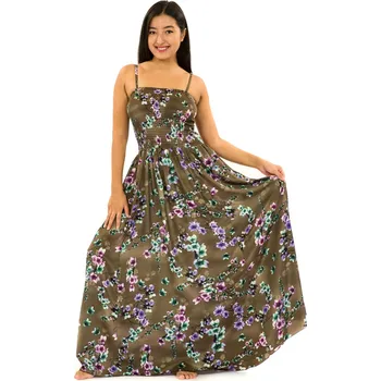 Dámské šaty Himalife Dlouhé šaty s kapsami Soha - hnědá Velikost: XXL/3XL - Móda pro plnoštíhlé, Oblečení nadměrné velikosti