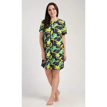 Dámské noční prádlo Dámská noční košile s krátkým rukávem Paulína - zelená - 2XL