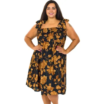 Dámské šaty Himalife Šaty-sukně 2v1 Nila Laila - černá se zlatou Velikost: XXL/3XL - Móda pro plnoštíhlé, Oblečení nadměrné velikosti