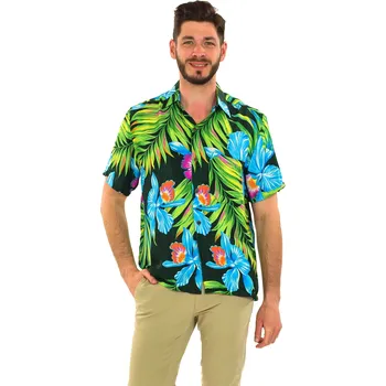 Pánská košile Himalife Pánská košile Narcis - zelená s barvami Velikost: 3XL - Móda pro plnoštíhlé, Oblečení nadměrné velikosti
