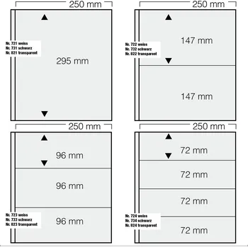 Obal pro sběratelský předmět SAFE Vkládací listy Garant, s 2 poli v rozměru 147×250 mm, bílé - 5 kusů v balení