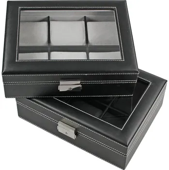 Obal pro sběratelský předmět SAFE Elegantní kazeta na 6 hodinek, šedý potah