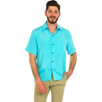 Pánská košile Himalife Pánská košile Plain - tyrkysová Velikost: M