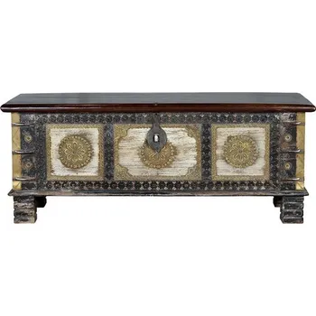 Truhla Vintage dřevěná truhla Macue Black 116cm mango