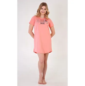 Dámské šaty Dámské domácí šaty s krátkým rukávem Lucie - meruňková - M