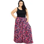 Himalife Maxi sukně s kapsami Plumeria - černá s růžovou Velikost: S/M