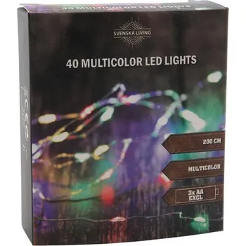 Vánoční dekorace Můjrendlík ŘETĚZ 40LED VÍCEBAREVNÝ 2M 3XAA