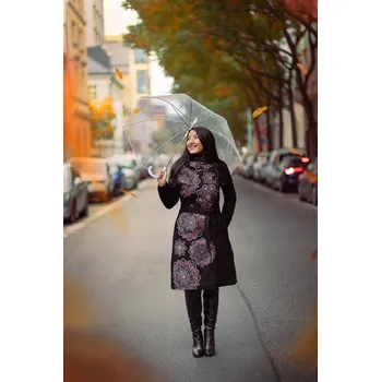 Dámský kabát Himalife Podzimní/zimní kabát Himalaya - černá s červenou Velikost: S