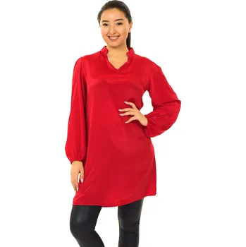 Dámské šaty Himalife Košilové šaty Plain - červené Velikost: L