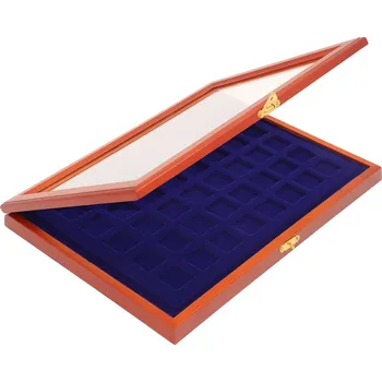 Obal pro sběratelský předmět SAFE Elegantní dřevěná vitrína se 40 poli o rozměru 30×30 mm