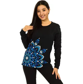 Dámská mikina Himalife Mikina Aisha - černá s modrou Velikost: S