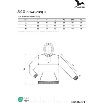 Pánská mikina Mikina MALFINI BREAK, barva námořní modrá, velikost M