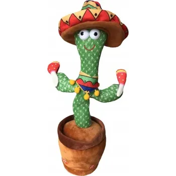 plyšák ŚPIEWAJĄCY TAŃCZĄCY KAKTUS HRAJÍCÍ PLYŠOVÁ HRAČKA bílá