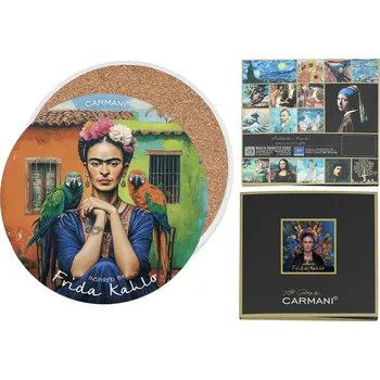 Carmani® Keramický podtácek kulatý Inspirován obrazy F. Kahlo dekor č. 2 (CARMANI) - 10,8 cm