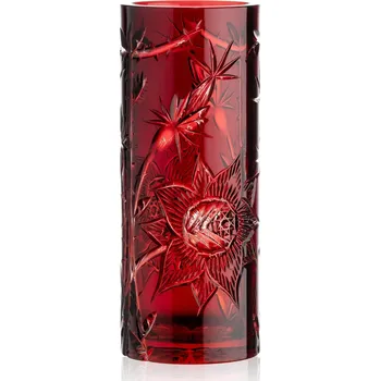 Váza Bohemia Crystal Ručně broušená váza Sunset Rose Rubín 300mm