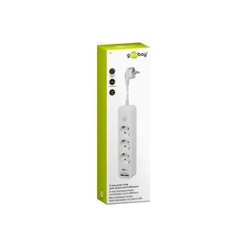 Napájecí kabel Goobay napájecí pásek 3xAC 230V + 2xUSB 5V/2.1A