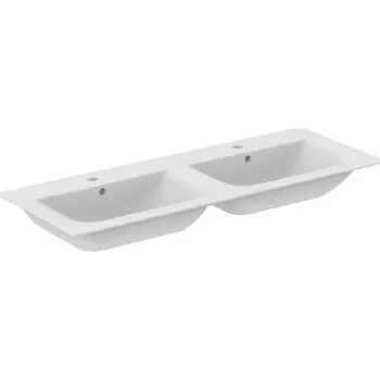 Umyvadlo Ideal Standard Connect Air - Dvojumyvadlo, 124x46 cm, s přepadem, s Ideal Plus, bílá E0273MA