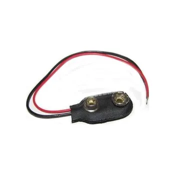 Držák baterie Kontakty na 9V baterii - klips, I typ, vývody 12cm