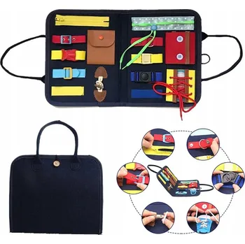 Obraz Edukační tabule ZÁMKY pro UČENÍ se Zavazování tkaniček a Zapínání suchého zipu