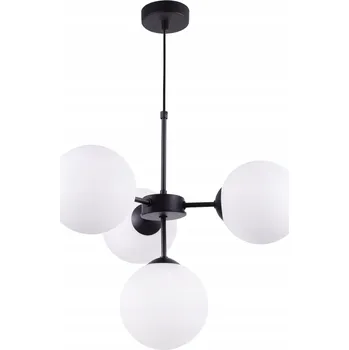 ZÁVĚSNÁ LAMPA STROPNÍ ČERNÝ LUSTR SKLENĚNÉ BÍLÉ KOULE LOFT GLAMOUR