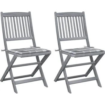 OMAXI Skládací zahradní židle s poduškami 2 ks masivní akáciové dřevo 284742