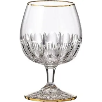 Sklenice Bohemia Crystal Ručně broušené sklenice na brandy Daisy Line Gold 220ml (set po 2ks)