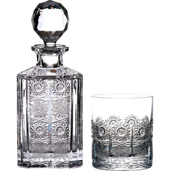 Bohemia Crystal Ručně broušený whisky set (1 karafa + 2 sklenice)