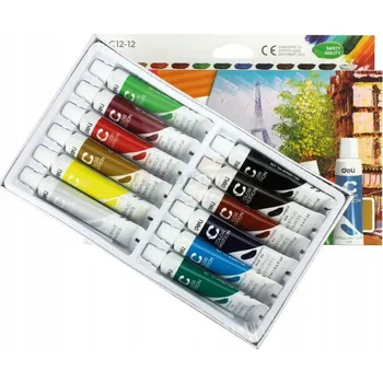 Vodová barva AKRYLOVÉ BARVY 12 BAREV 12ML TUBA DELI, DELI