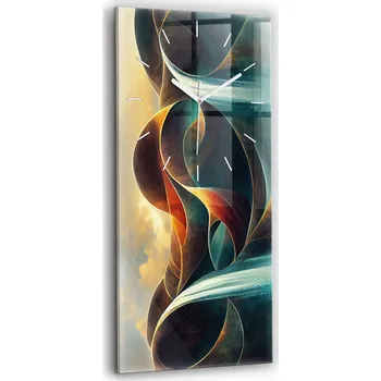 Hodiny Velké tvrzené skleněné nástěnné hodiny tichý chod vodopád