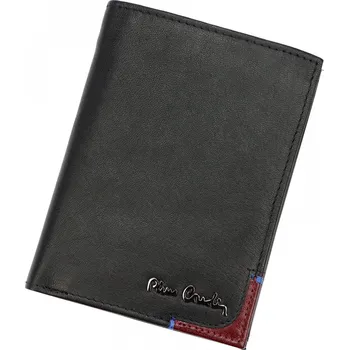 Peněženka Pánská kožená peněženka na výšku Pierre Cardin Daniell, černá/červená