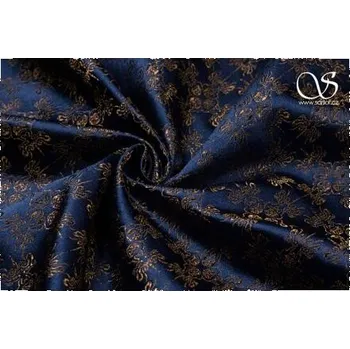 Brokát zdobené kříže, bronzovo-modrý, sartor.cz