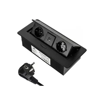 Elektrická zásuvka Otevíratelná zásuvka na desku Spacetronik SPS-D24CB V2