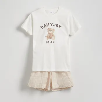 Reserved - Dvoudílná pyžamová souprava s potiskem - tělová - 186CS-02X - 186CS-02X-XS